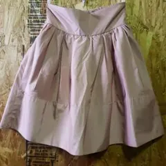 tocco closet ウエストゴム 光沢 タックフレア スカート 高見え