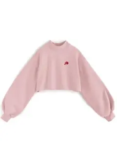 ロゴ刺繍ショート丈スウェットトップス