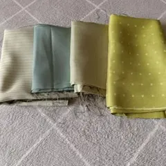生地セット 薄緑 黄緑 ドット柄