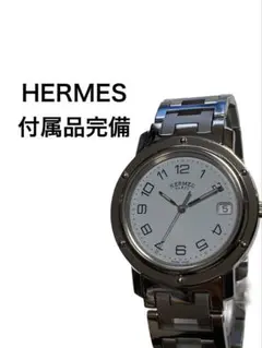 超美品 エルメス クリッパー CL6.710 ホワイト文字盤 メンズ腕時計のサムネイル