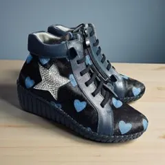 スニーカーブーツ　ハラコ　日本製　カリシモアルテ Carissimo alte