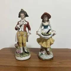 商人とその妻 2体セット アンリ ANRI 12cm ヴィンテージ 箱付き