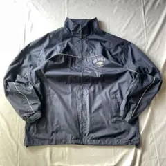 00s ナイロンジャケット ネイビー グランジ Y2K 平成 古着 刺繍 大人気