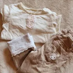 ❣️【100cm】クーラクール ウサギ 長ズボン カットソー 女の子