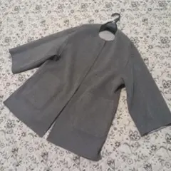 美品★ユナイテッドアローズ★バイカラーリバーミドルコート★36★ライトグレー