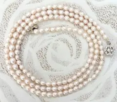 淡水パールナチュラルカラーロングネックレス
