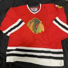 美品‼︎CCM カナダ製 NHL インディアンブラックホークス ゲームシャツ 