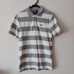 ナイキ 半袖ポロシャツ(グレー×白) Mサイズ