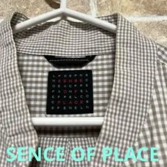 センスオブプレイス　長袖　シャツ　ノーカラー