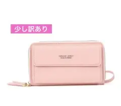 ショルダーバックお財布 スマホポーチ ピンク スマホショルダー 大容量 軽量のサムネイル