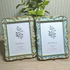 【新品】フォトフレーム 写真立て インテリア アンティーク L判サイズ２点