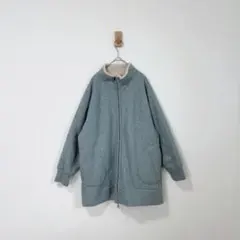 裏ボアロングパーカー　フーディコート　コーディガン　グレー　ジップアップ