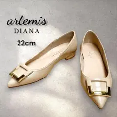 【未使用級】artemis DIANA スクエアバックルフラットシューズ