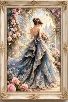 妖精と薔薇の幻想的なアートパネル インテリア 絵画