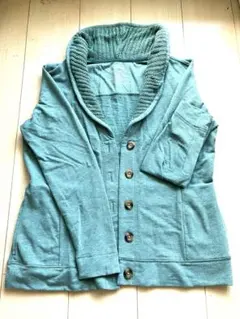 LLBEAN レディースカーディガン　ペパーミントグリーン　ショールカラー