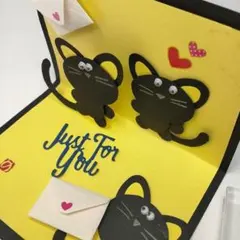 フォロワー様限定950円世界に1つだけのバースデーハンドメイドメッセージカード猫