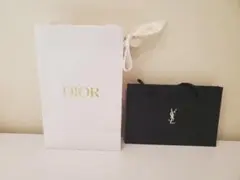 Diorホワイト紙袋とYSLブラック紙袋セット