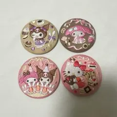 サンリオ　刺繍缶バッジ　キティ•マイメロ•クロミ•シークレット