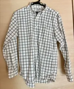UNIQLO ユニクロ チェック柄 長袖シャツ ホワイト S