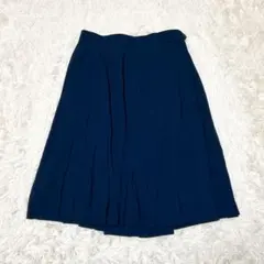 【希少】イヴサンローラン プリーツスカート 紺 YSL刻印ホック ビンテージのサムネイル