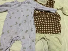 紫色 動物柄ロンパース 80cm