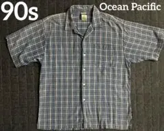 90s Ocean Pacific オーシャンパシフィックチェック　開襟シャツのサムネイル