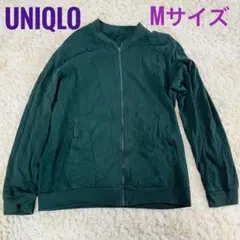 【美品】 UNIQLO ジップシャツ Mサイズ グリーン