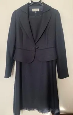 セレモニースーツ　セットアップ　ジャケット　ワンピース　ネイビー　リボン