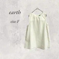 earth/ノースリーブブラウス/フリー/白/清潔感/ざっくり/No.1356