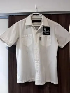 Schott PLAYBOY 半袖ワークシャツ ホワイト