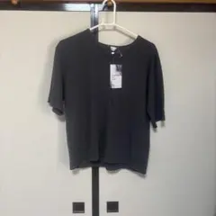 Linoluce リブヘンリーネック半袖Tシャツ ダークグレー 3L