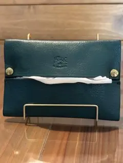 IL BISONTE イルビゾンテ ティッシュケース レザー グリーン 男女兼用