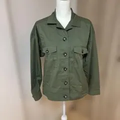 Lサイズ　ikka オリーブグリーン ボタン付きジャケット