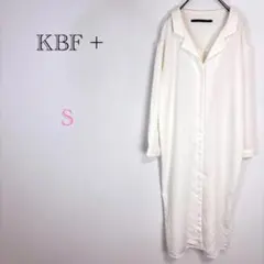 ▼ケービーエフプラス【XS】シャツワンピース 襟付き Vネック 無地 シンプル