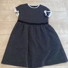 ドットワンピース　紺色　130サイズ