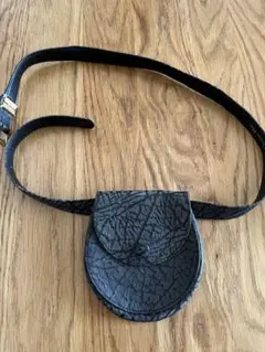激レアChristian Dior ヴィンテージ黒 クレーター加工ベルトポーチ付 