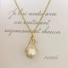 コットンパールのミニフープ✴︎ネックレス