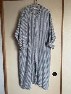 a+koloni コロニー★麻★ストライプ★前あき★ワンピースのサムネイル