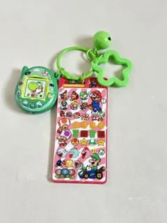 スーパーマリオ ヨッシー シール型プレート　たまごっち型ビーズ　キーホルダー