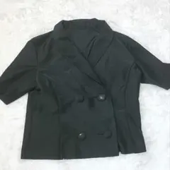 黒　ダブルボタン　半袖ショートジャケットのサムネイル