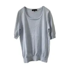 美品◎Reflect　半袖ニット　セーター　水色　ライトブルー　上品（11）
