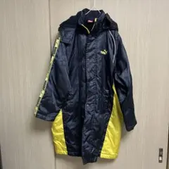 PUMA ジュニア　ベンチコート 美品　ネイビー/イエロー　150サイズ