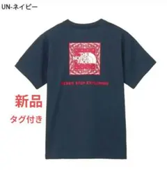 新品タグ付き未試着 大人気ノースフェイスバンダナ柄 半袖Tシャツ ネイビー
