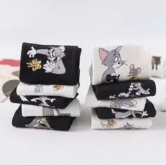 トムとジェリー 靴下 ソックス 5足入り ブラック