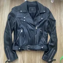ZARA ダブルライダースジャケット　ラムレザー羊革