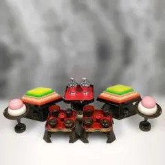 ダ*ヤ様 ひな祭り飾り 雛道具 セット 三宝 瓶子 菱餅 菱台 御膳 丸餅 高杯