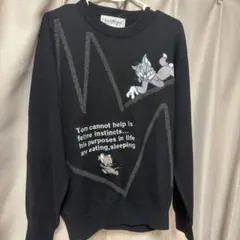 カステルバジャック トムとジェリー　希少　綿　ニット　セーター　コットン　黒