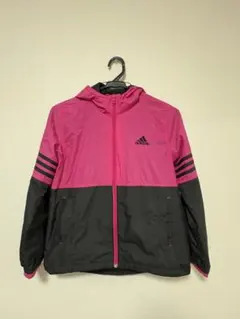 adidas ピンク ブラック ウィンドブレーカー 140