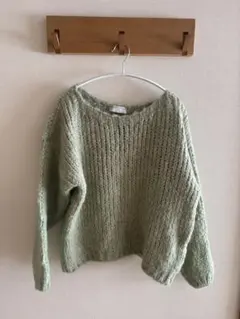 トリコットジーンマルク　モヘア混ニット　グリーンミックス