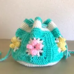 グラニースクエア巾着バッグ